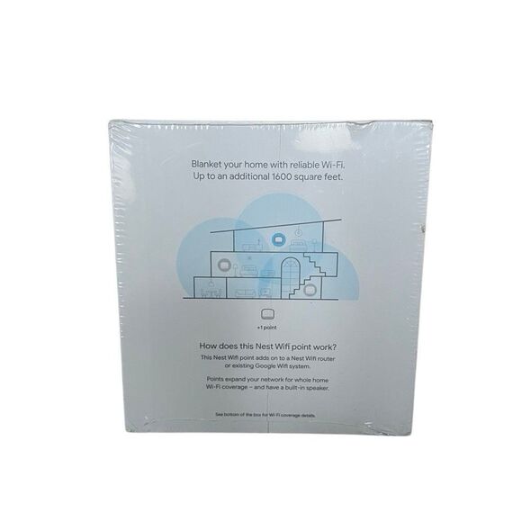 Google Nest WIFI Router AC1200 Add-on Point Range Extender Model H2E White NEW - Picture 3 of 7
